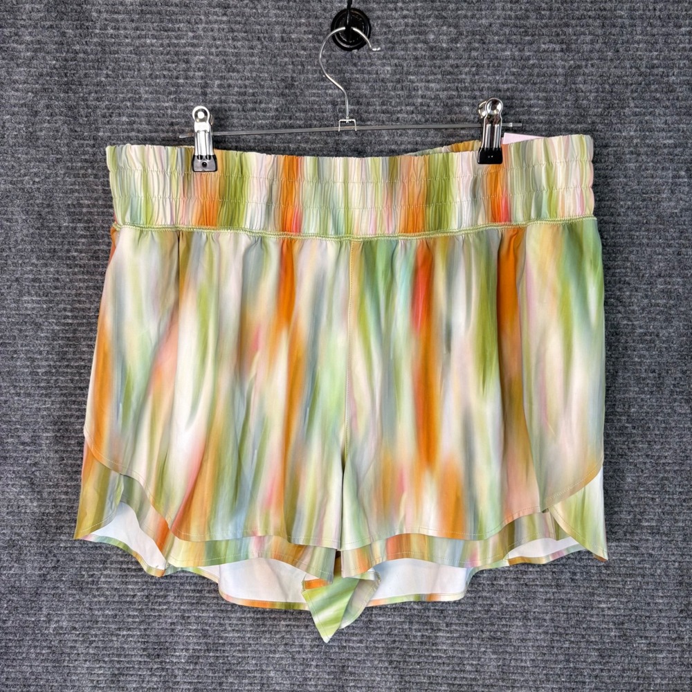 CALIA High Rise Step Up Shorts XL Watercolor Athletic Running Shorts Pastel